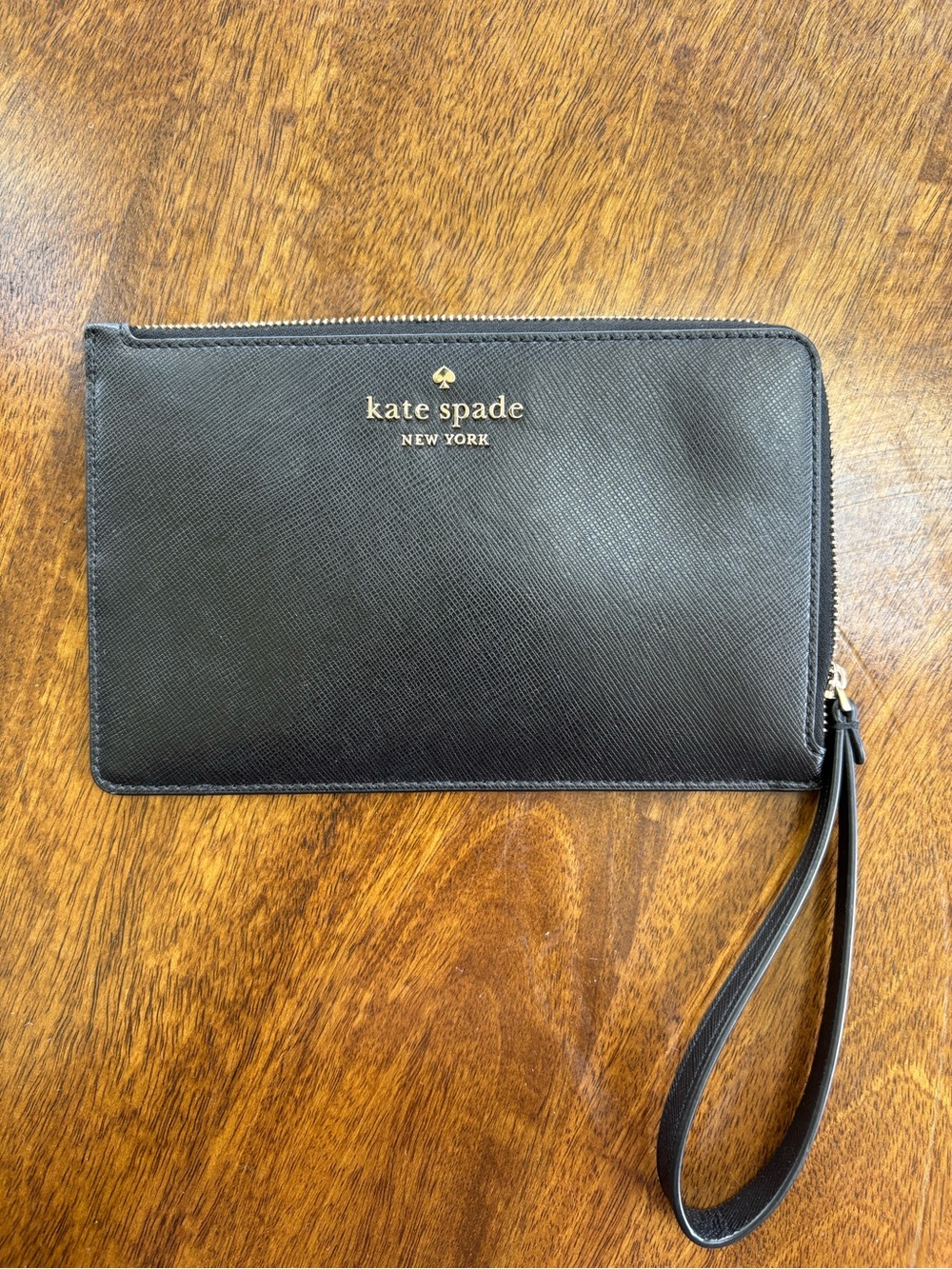 kate spade Black Interior Cardholder Wristlet with Gold Zipper